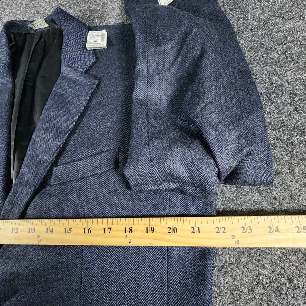NWT Jos. A. Bank Executive Collection 100% Wool Blazer Mens 42L Navy Herringbone - Picture 12 of 15